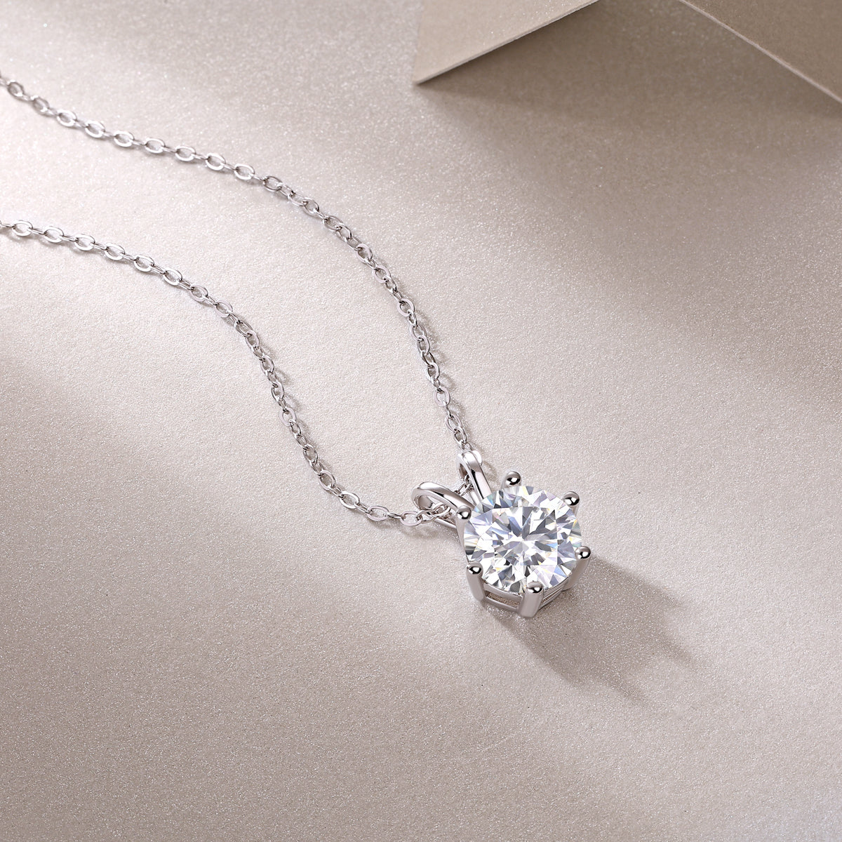 2 Carat Moissanite Diamond Pendant Necklace | S925 Sterling Silver Chain | Luxury Fine Jewelry Gift for Women