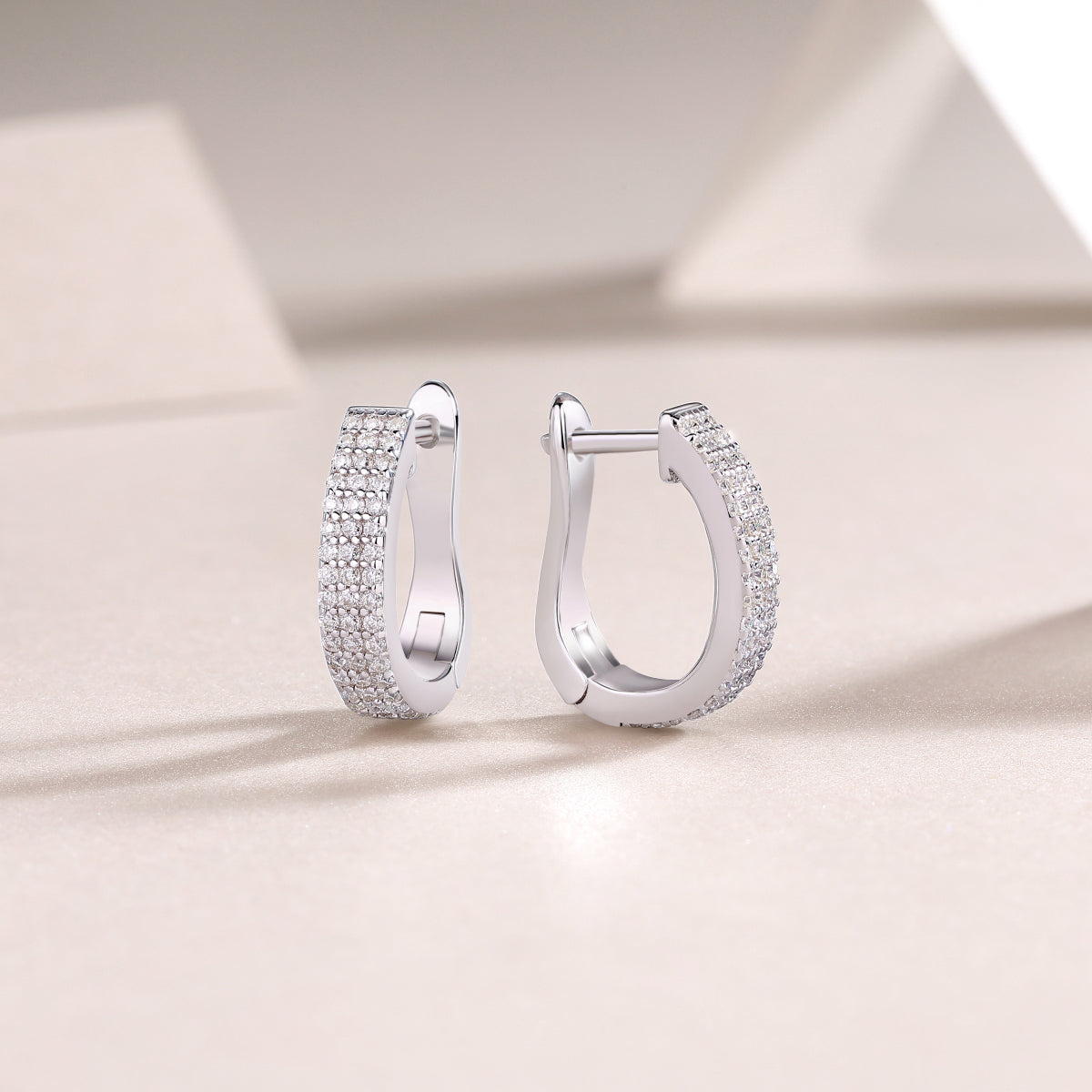 Moissanite Diamond Stud Earrings | S925 Sterling Silver Luxury Earrings for Women | Brilliant Crystal Fine Jewelry Gift
