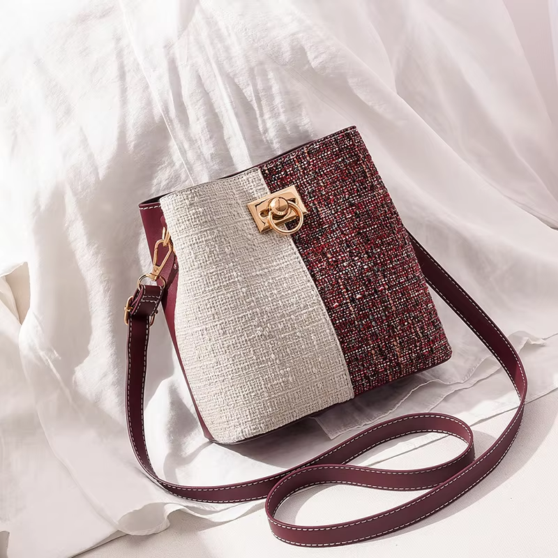 Luxury PU Leather Bucket Bag for Women | Chic Crossbody Shoulder Purse | Vintage Fashion Handbag