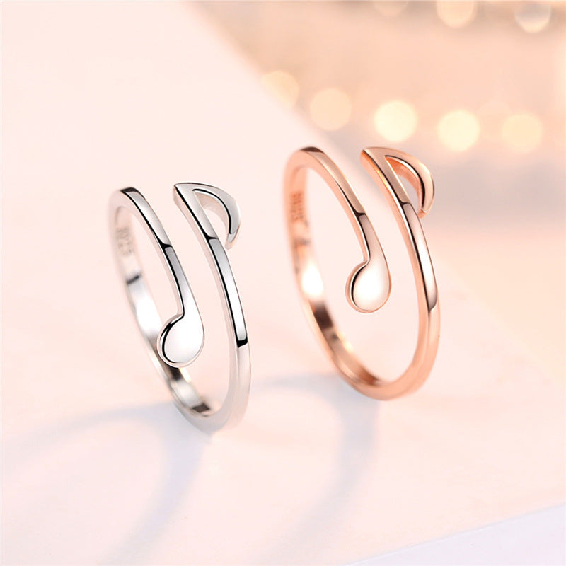 Adjustable Geometric Ring for Women | Silver & Rose Gold Minimalist Band | Trendy Stackable Wedding Ring