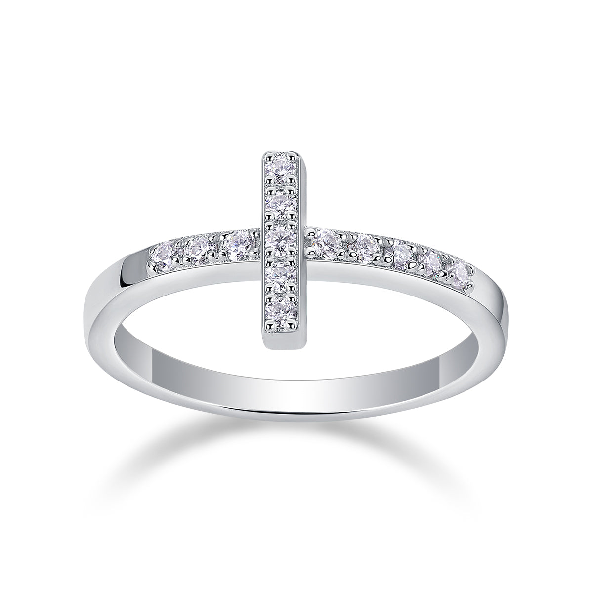 Holy Cross Moissanite Ring | Platinum Plated S925 Sterling Silver | Luxury Christian Faith Jewelry Gift for Women