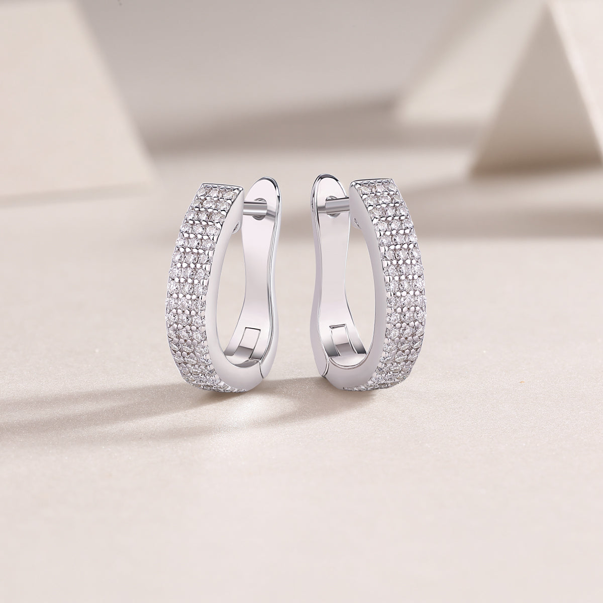 Moissanite Diamond Stud Earrings | S925 Sterling Silver Luxury Earrings for Women | Brilliant Crystal Fine Jewelry Gift