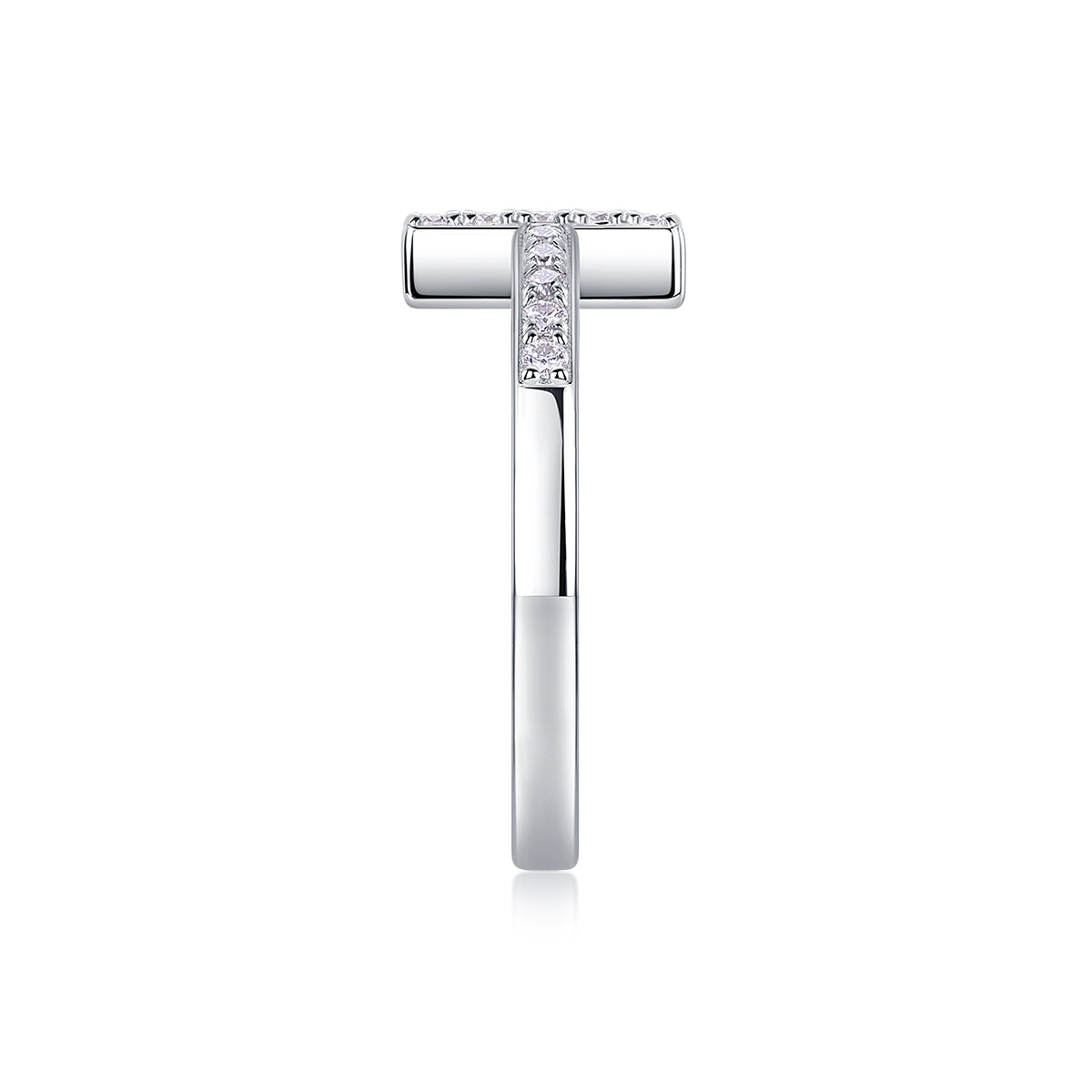 Holy Cross Moissanite Ring | Platinum Plated S925 Sterling Silver | Luxury Christian Faith Jewelry Gift for Women