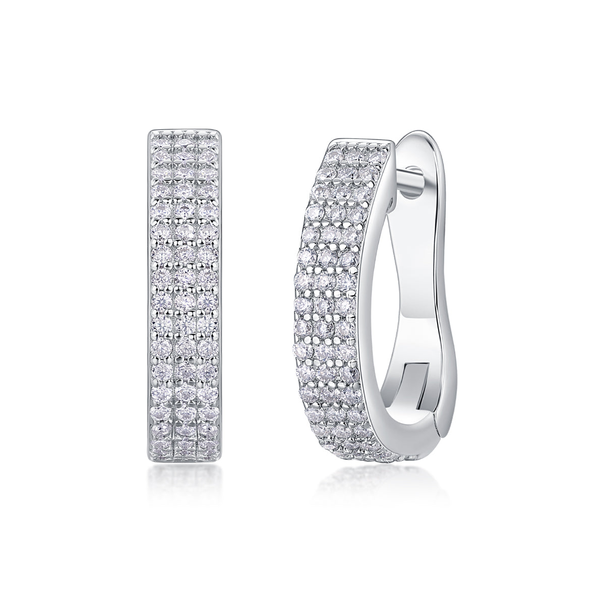 Moissanite Diamond Stud Earrings | S925 Sterling Silver Luxury Earrings for Women | Brilliant Crystal Fine Jewelry Gift