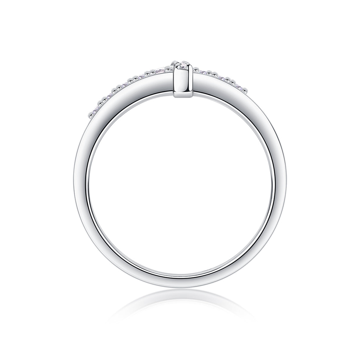 Holy Cross Moissanite Ring | Platinum Plated S925 Sterling Silver | Luxury Christian Faith Jewelry Gift for Women